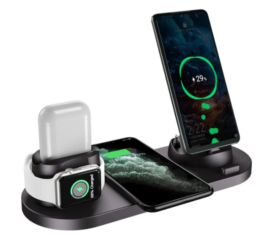 Revolutionary 6-in-1 Wireless Charging Dock Station for iPhone & Apple Watch - Fast Charging Made Easy!