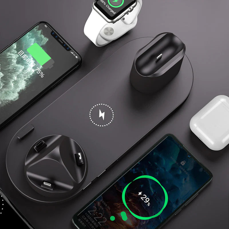 Revolutionary 6-in-1 Wireless Charging Dock Station for iPhone & Apple Watch - Fast Charging Made Easy!