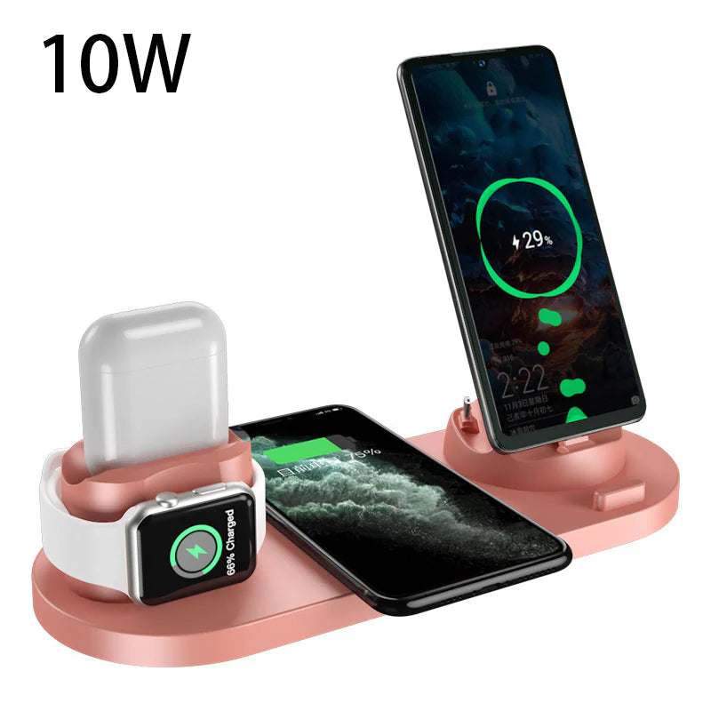 Revolutionary 6-in-1 Wireless Charging Dock Station for iPhone & Apple Watch - Fast Charging Made Easy!