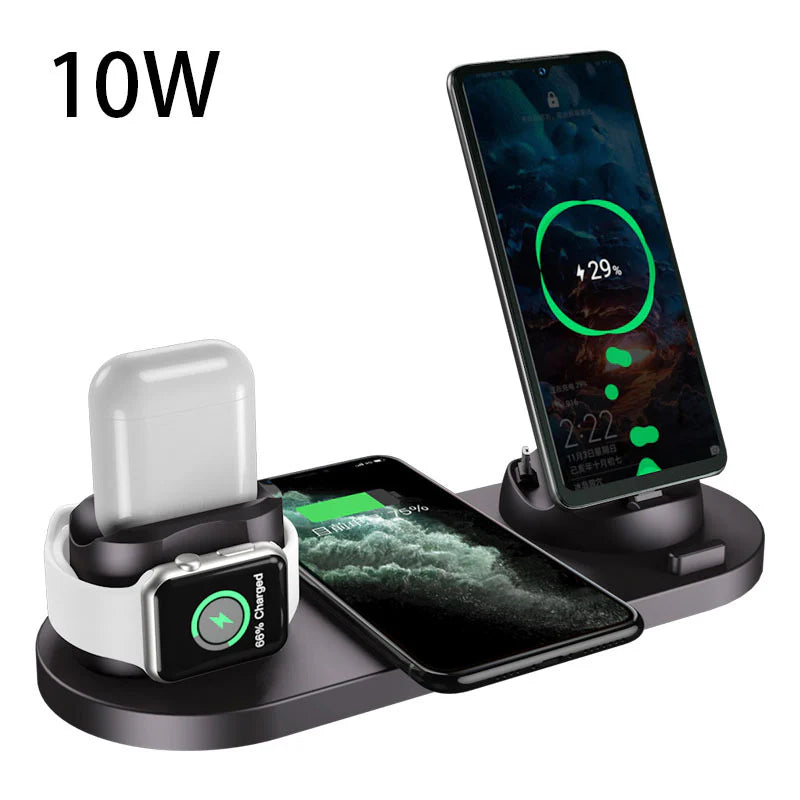 Revolutionary 6-in-1 Wireless Charging Dock Station for iPhone & Apple Watch - Fast Charging Made Easy!