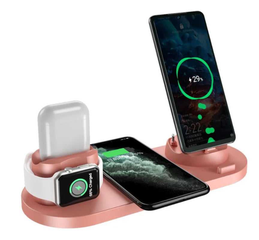 Revolutionary 6-in-1 Wireless Charging Dock Station for iPhone & Apple Watch - Fast Charging Made Easy!